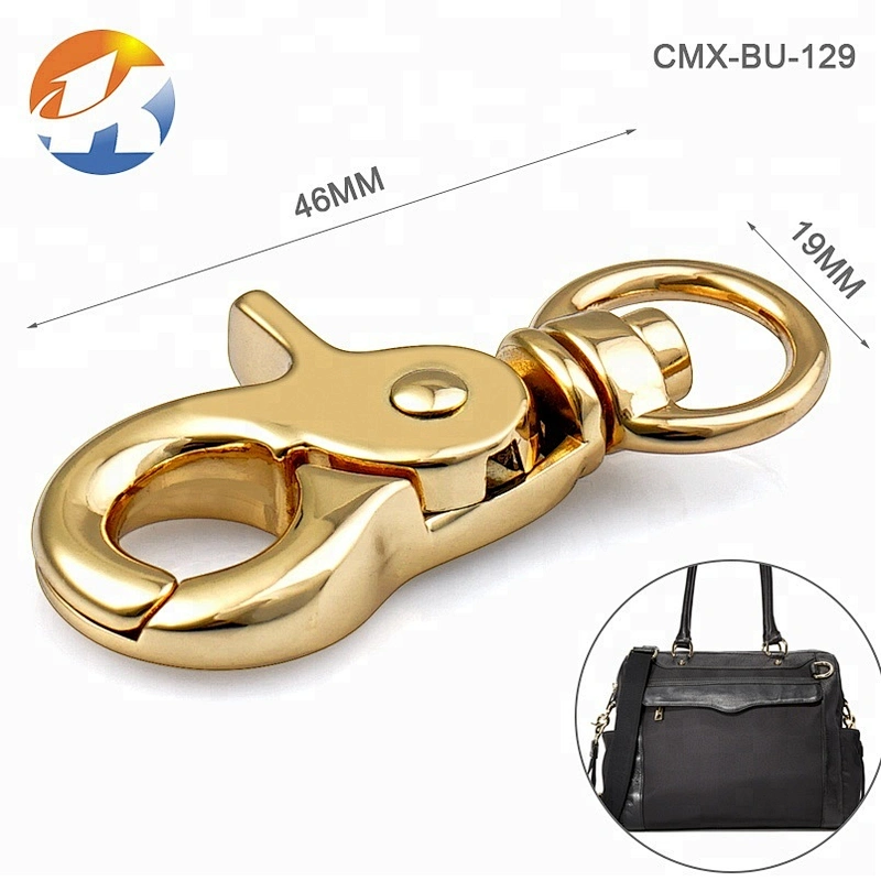 Zinc Alloy Gold Handbag Metal Clip Swivel Snap Hoook for Bag, Fashion Metal Hook Buckle for Purse