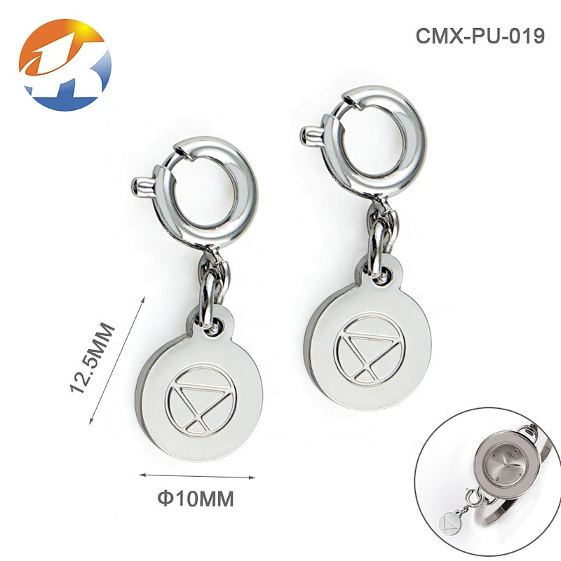 High Quality Round Shape Small Jewelry Metal Logo Name Plate Metal Bracelet Tag