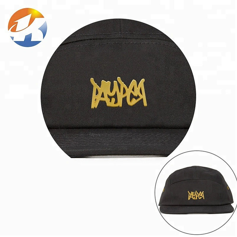 High End Gold Letters Metal Name Tag for Cap, Custom Metal Plate Logo for Hats