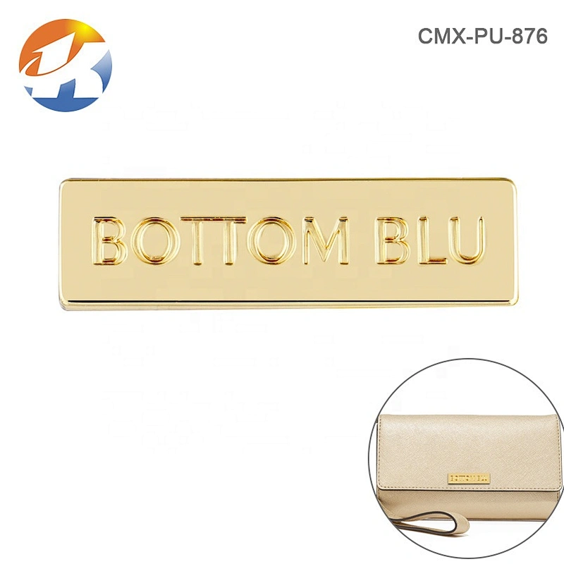 Handbag Hardware Custom Gold Metal Label Plates, Metal Brand Logo Name Tag for Bags