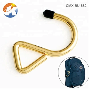 Bulk Price Nickel-Free Gold Plated Iron S Hook with Black Sheath For Hanging, Metal 
