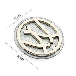 Handbag Accessories Circle Shape with Hollow Logo Metal Name Tag, Custom Gold Metal Brand Logo Label for Purse