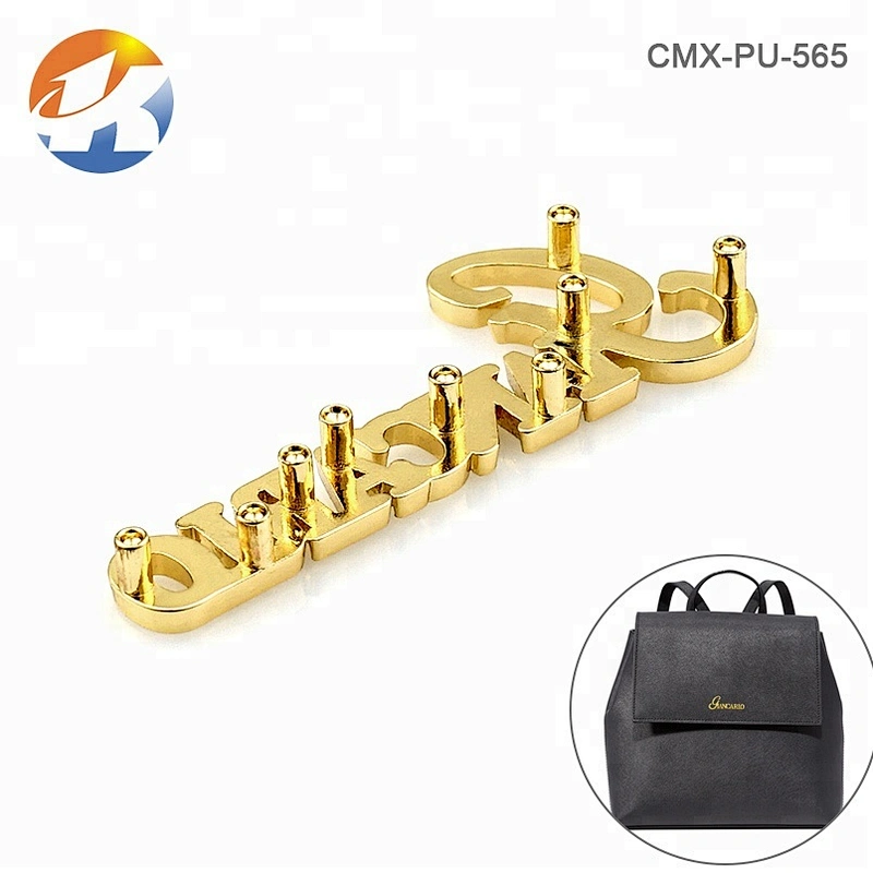 Handbag Hardware Custom Metal Plates Brand Letters Logos, Gold Logo Tag Metal Letter, Logo Design Metal Letter Plate for Purse