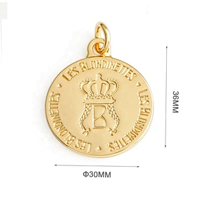 High Quality Fashion Custom Metal Round Name Tag with Ring, Hanging Gold Plated Metal Logo Labels for Handbags