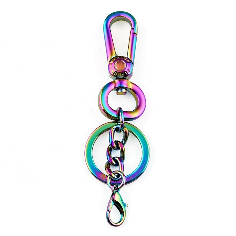 Wholesale Bag Hardware Metal Handbag Hook Snap, Gold Metal Clip Hook with Keyring and Chain