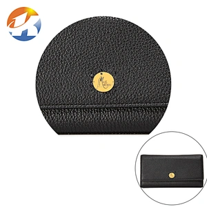 Fashion Round With 2 Holes Gold Metal Logo Label