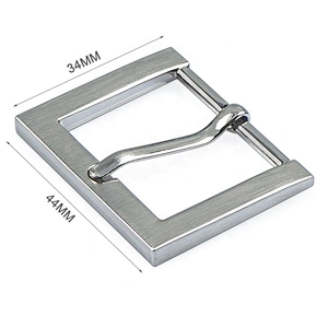 Wholesale Custom Zinc Alloy Die Cast Square Brushed Nickel Metal Pin Belt Buckle