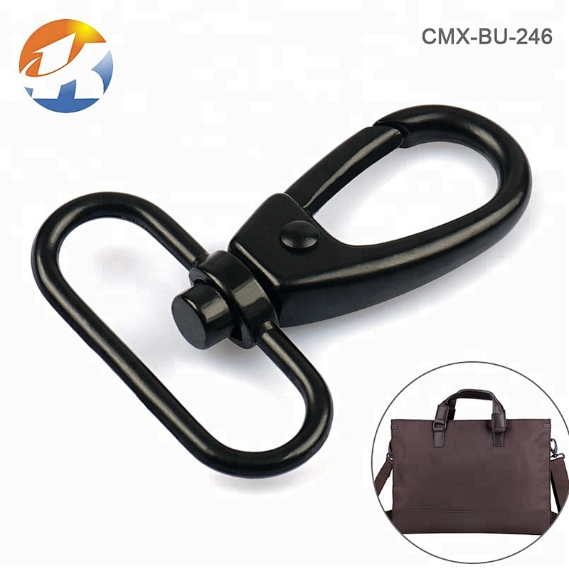 Zinc Alloy Die-Casting Black Metal Snap Hook For Handbags, Bag Accessories Metal Hook for Travel Bags