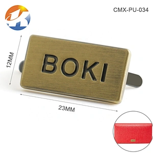 Custom Brand Metal Logo Plates, Design Brushed Bronze Engraved Logo Metal Customised, Alloy Metal Plates Brand Logos for Handbag