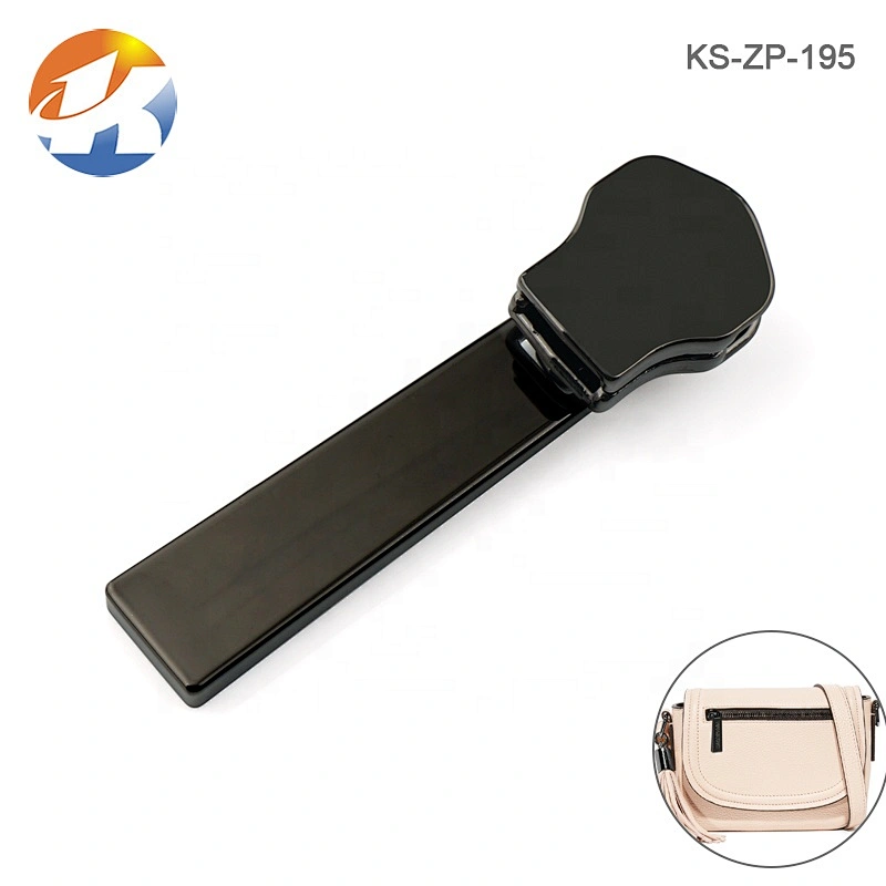 Custom Engraved Zipper Puller Charms, Gun Metal Brand Name Tag Metal Zipper Pull For Bags