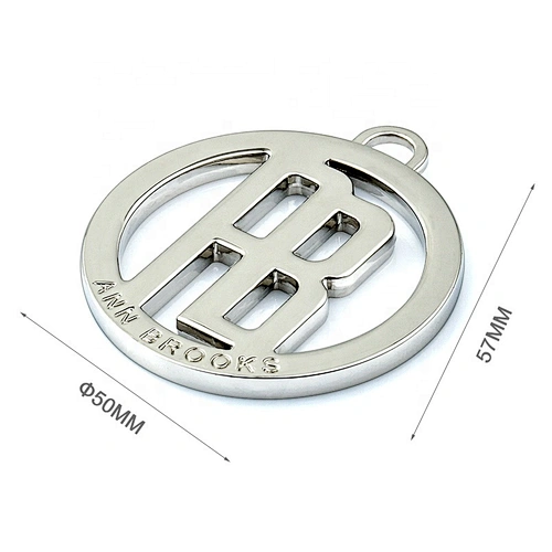 AB Letters Hang Hollow Round Metal Logo Tag