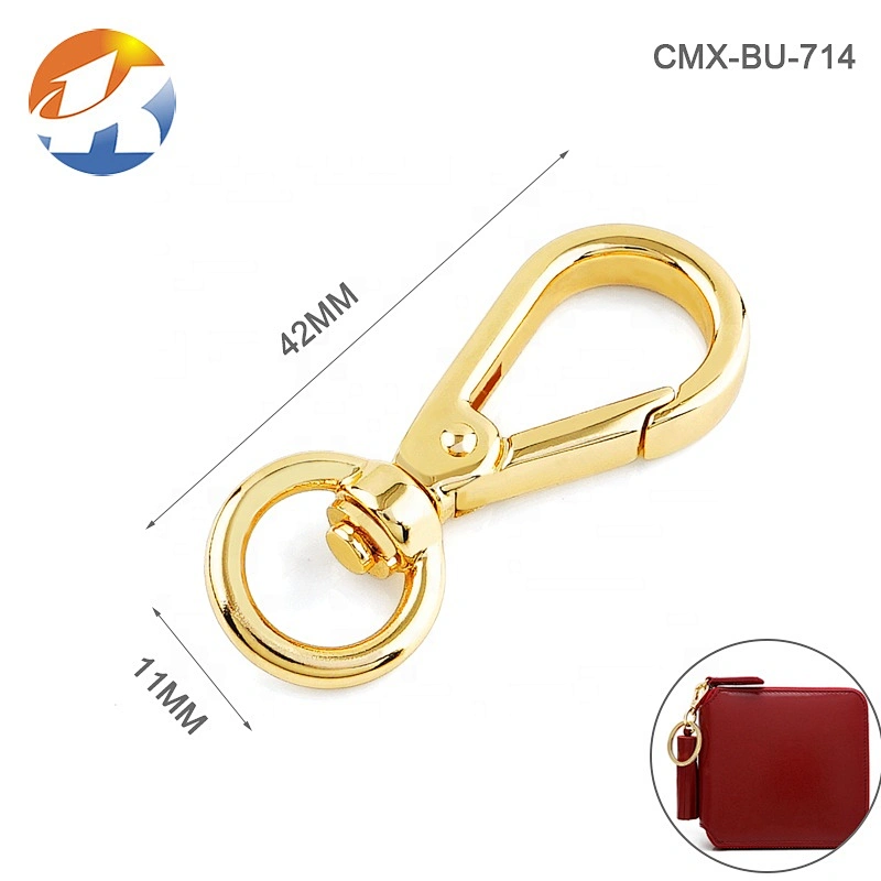 Top Quality Factory Custom 11mm Metal Swivel Snap Hook, Zinc Alloy Metal Spring Snap Hook Gold for Bags