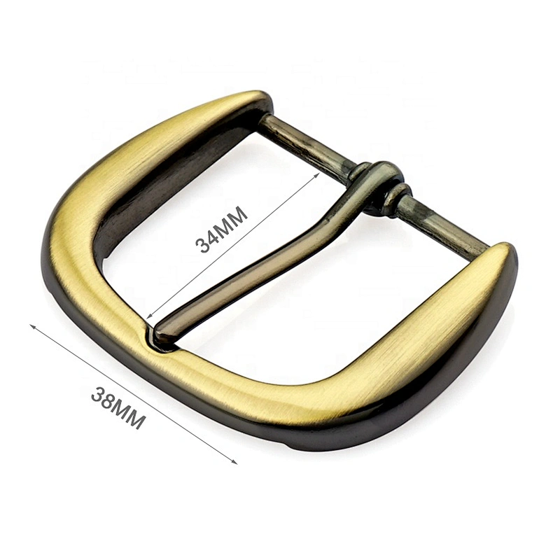 High Quality Custom Zinc Alloy Brushed Antique Brass Metal Pin Belt Buckle
