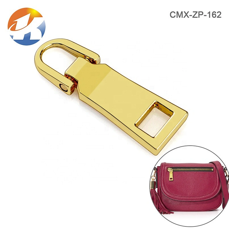 Hot Sale Zinc Alloy Metal Zip Puller for Clothing, Bag Hardware Custom Gold Metal Zipper Puller for Handbags