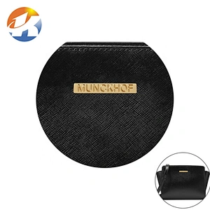 Wholesale Customized Gold Plated Self Adhesive Metal Logo Labels, Light Gold Metal Engraved Logo Label Nameplate for Bags