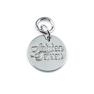 Nicekl-Free Round Silver Engraving Metal Name Plate Tags for Garment