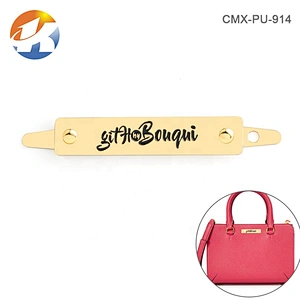Kangsheng Factory Professional Custom Engraved Metal Label for Handbag, Bag Accessories Gold Metal Name Plate Logo