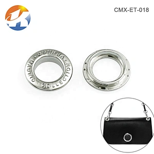 High Quality Custom Round Zinc Alloy Engraved Logo Metal Eyelet Grommets For Handbag