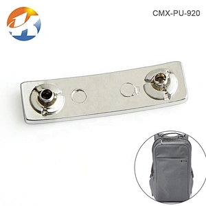 Fashion Design Metal Embossed Tag with Black Background, Bag Accessories Metal Logo Label with Rivet Fixed