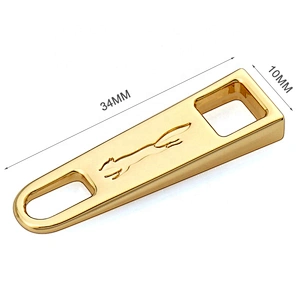 High Level Zinc Alloy Metal Gold Zipper Puller For Handbag