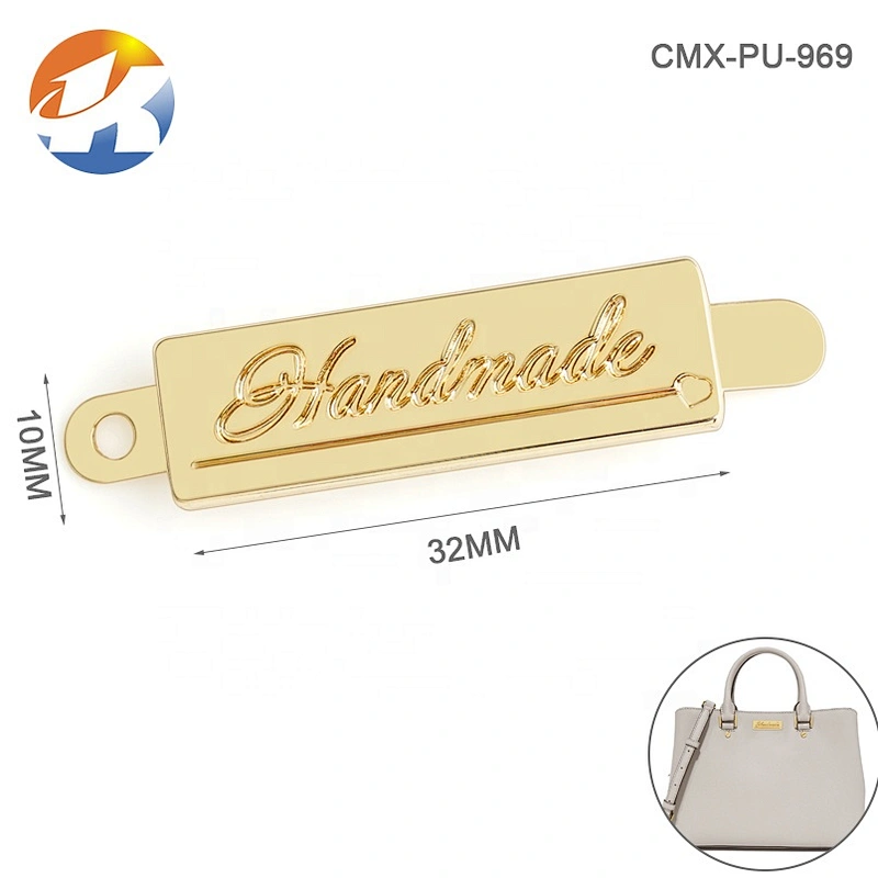 High Quality Gold Plated Custom Engrave Metal Logo Label, Design Metal Name Plate for Handbags hardware