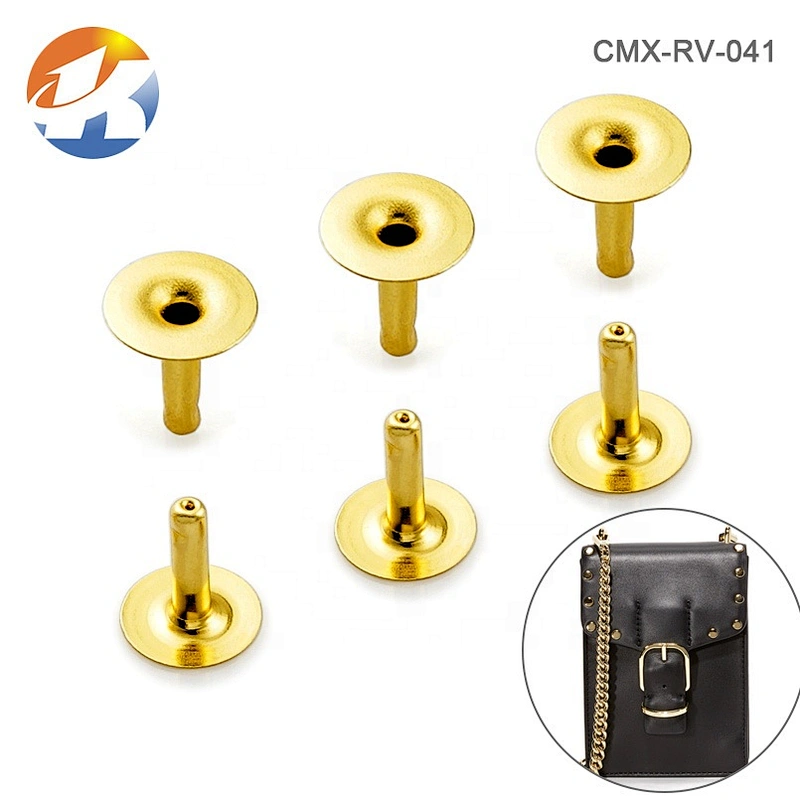 Bag Accessories 12Mm Single Cap Rivet, Custom Metal Gold Rivet For Handbags