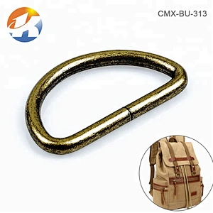 Wholesale Factory Price Antique Brass Metal D-Ring, Custom Iron Metal D Ring for Bag and Belt
