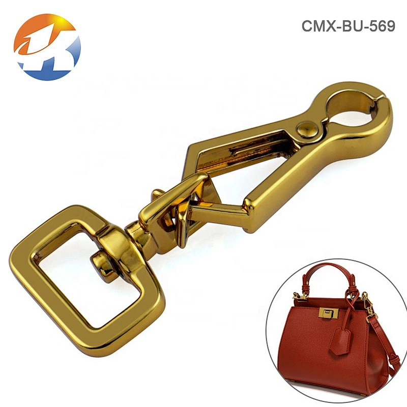 Fashion Special Color Tea Gold Metal Hook Clasp For Bags