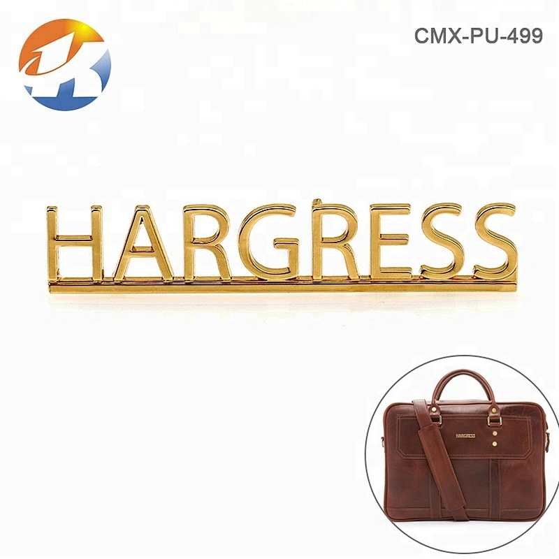 High Quality Gold Letters Metal Logo for Purse, Custom Metal Letters Label Plate for handbags