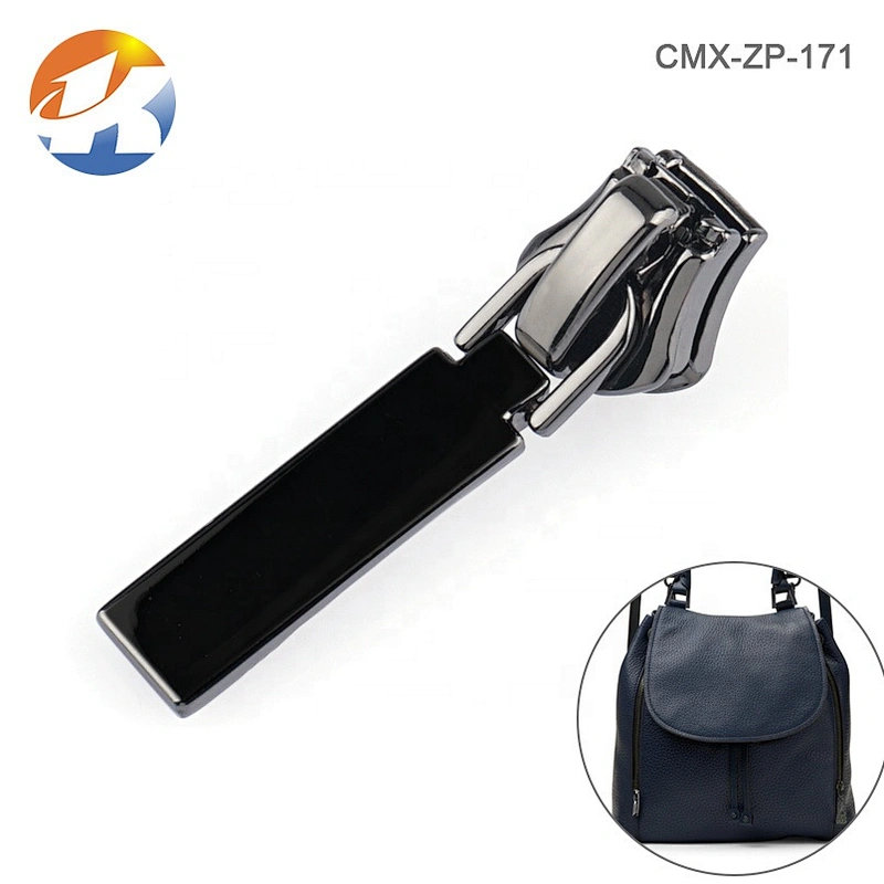 Gunmetal Plated Custom Metal Zipper Pull For Bags