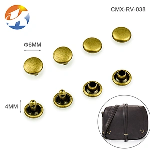 Wholesale Round without Logo Iron Snap Rivets for Bags, Silver Color Single Cap Metal Rivet for Clothing Shoes