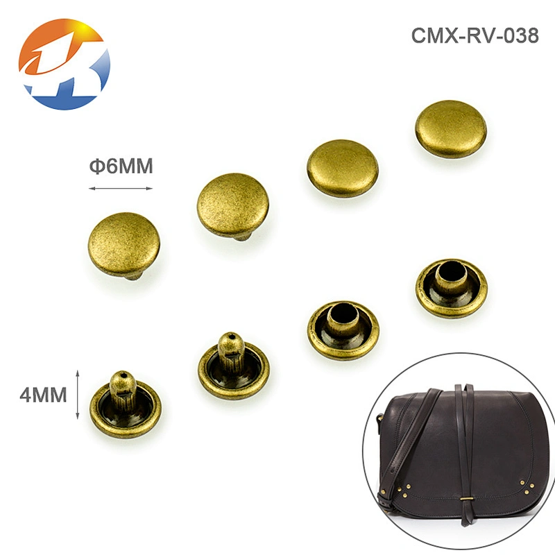 Wholesale Round without Logo Iron Snap Rivets for Bags, Silver Color Single Cap Metal Rivet for Clothing Shoes