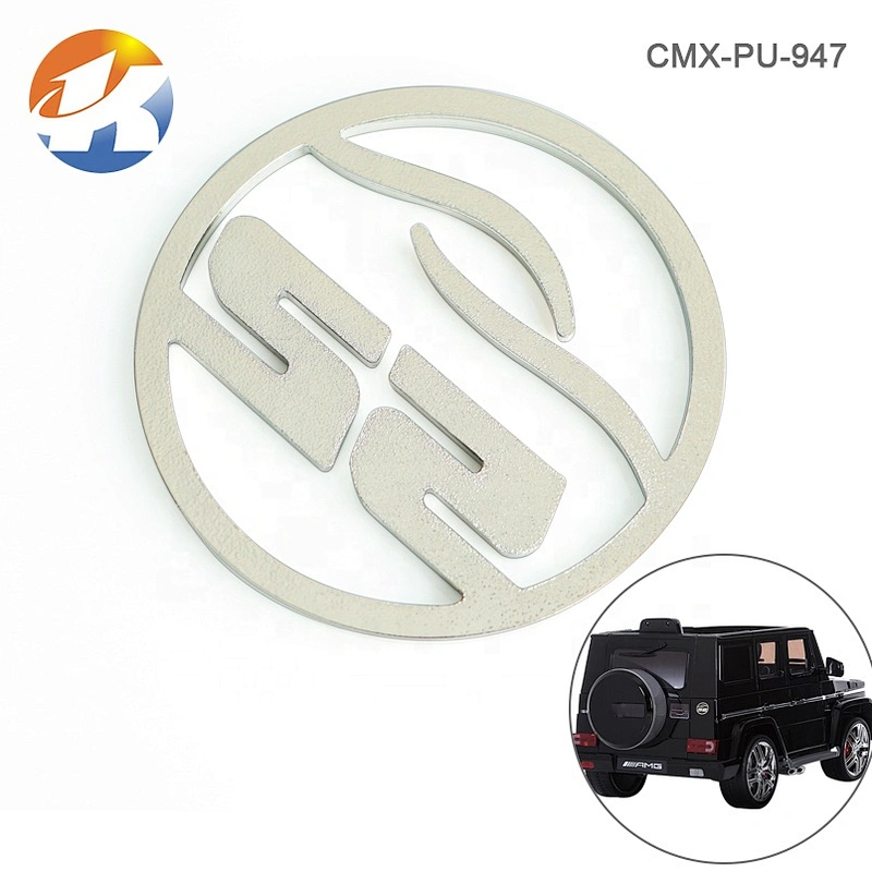 Round with Hollow Logo Adhesive Metal Name Tag, Custom Metal Logo for Car and Machine