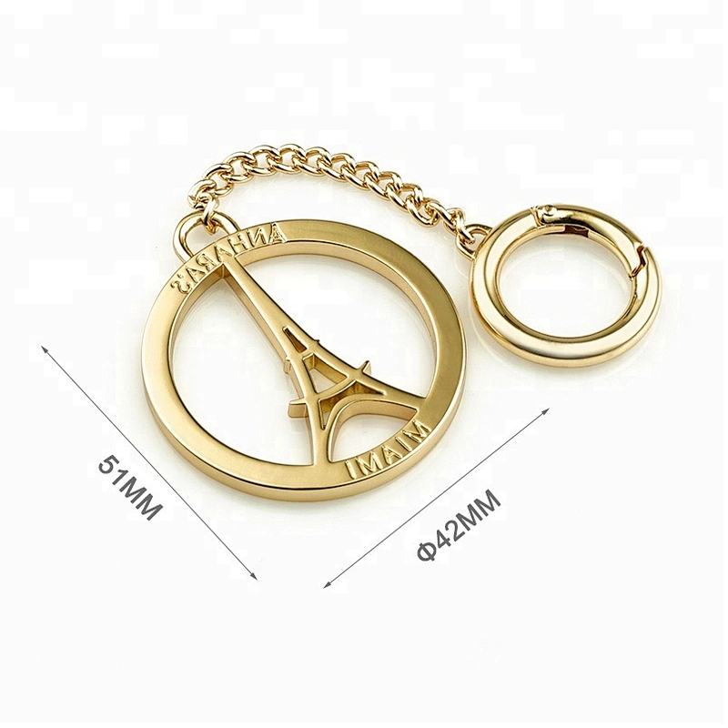 Eiffel Tower Gold Custom Metal Handbag Hanging Logo