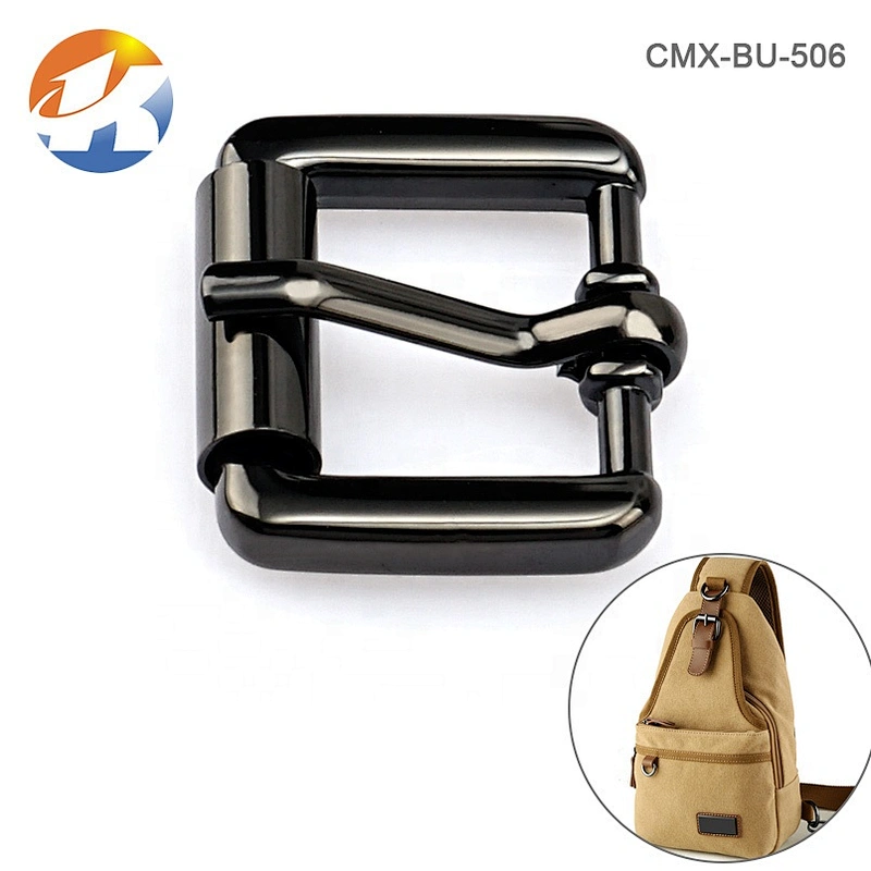 Bag Accessories Custom Gunmetal Color Metal Roller Pin Buckle, Wholesale 15mm Roller Metal Buckle with Pin for Bags