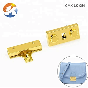 Professional Custom Zinc Alloy Luxury Gold Metal Lock Bag