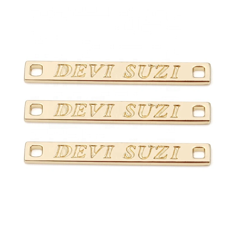 Design Clothing Brand Logos Metal Tag Labels For Clothes, Sewing Golden Metal Cloth Label Tag For Clothing Custom