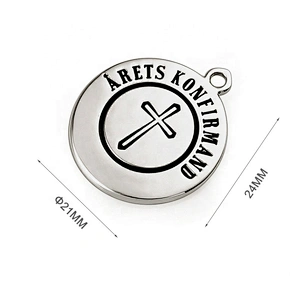 Round With Black Engraved Logo Hang Metal Brand Names Logos