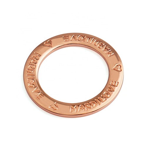 High Quality Custom Polished Rose Gold 34mm Metal O Ring with Engraved Logo for Handbag Manufacturer