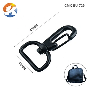 Wholesale Factory Price Zinc Alloy Metal Spring Snap Hook, Black Swivel Metal Snap Hook for Bags
