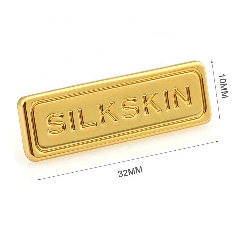 High Grade Handbag Hardware Gold Metal Logo, Custom Metal Name Plate with Engraved Logo for Bags