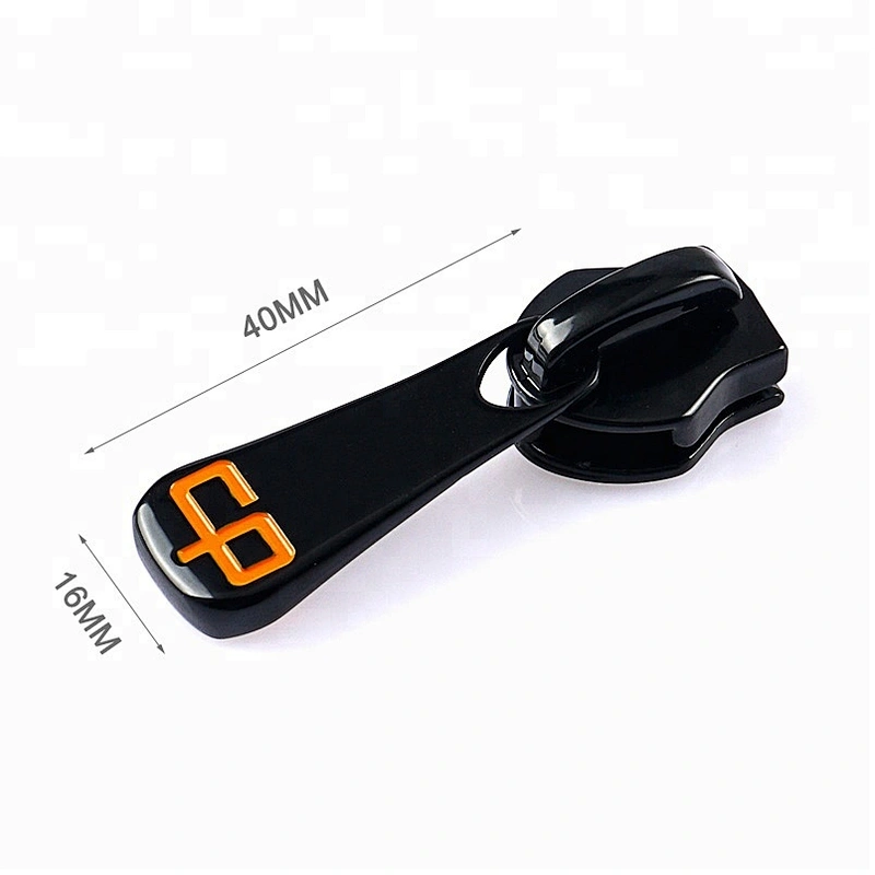 Custom Engraved Logo Black Metal Zip Puller for Bags, Zinc Alloy Metal Zipper Pull for Backpack