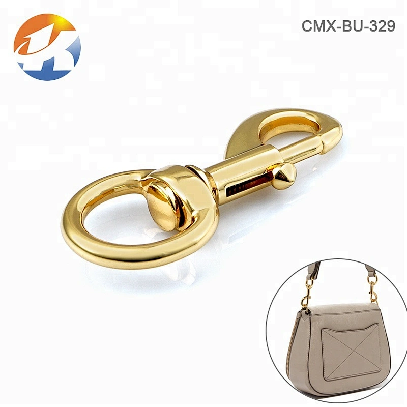 Lady Bag Accessories Metal Swivel Snap Hook for Handbags, Gold Plated Metal Keychain Snap Hook