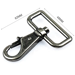 Factory Wholesale Zinc Alloy 1.5 Inch Black Nickel Strong Metal Swivel Snap Hook For Bags and Backpack