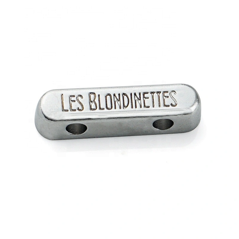 2-Hole Abaya Metal Engraving Tag Swimwear Metal Garment Tag For Jewelry