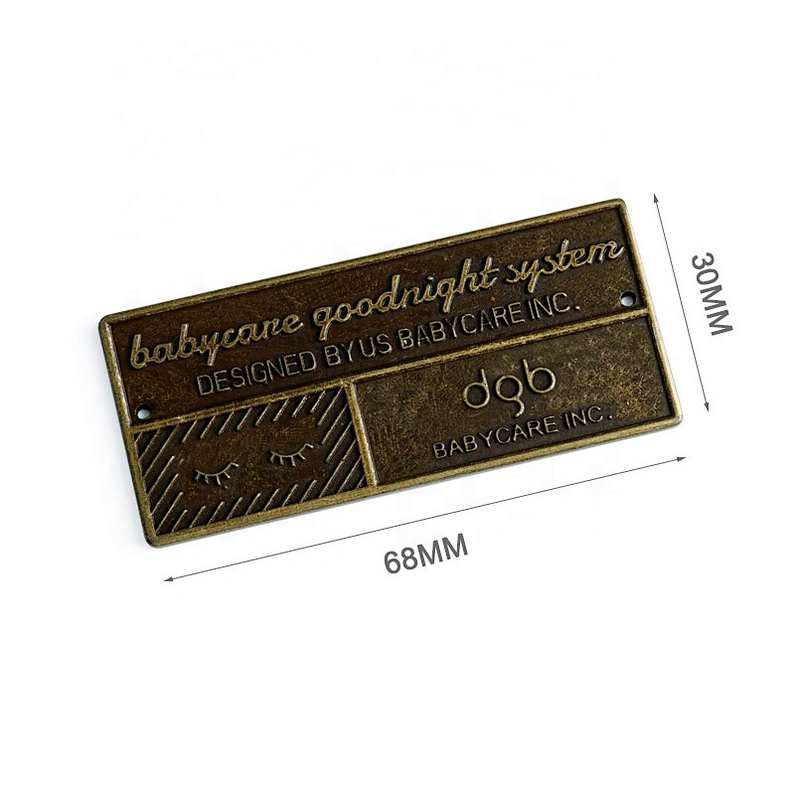 OEM ODM Best Price Letter Metal Furniture Logo Label, Custom Antique Brass Metal Plate