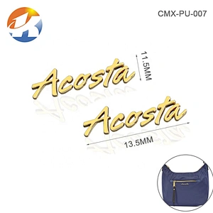 Handbag Custom Metal Letter Logo For Bags, Fashion Design Gold Plated Letters Metal Nameplate
