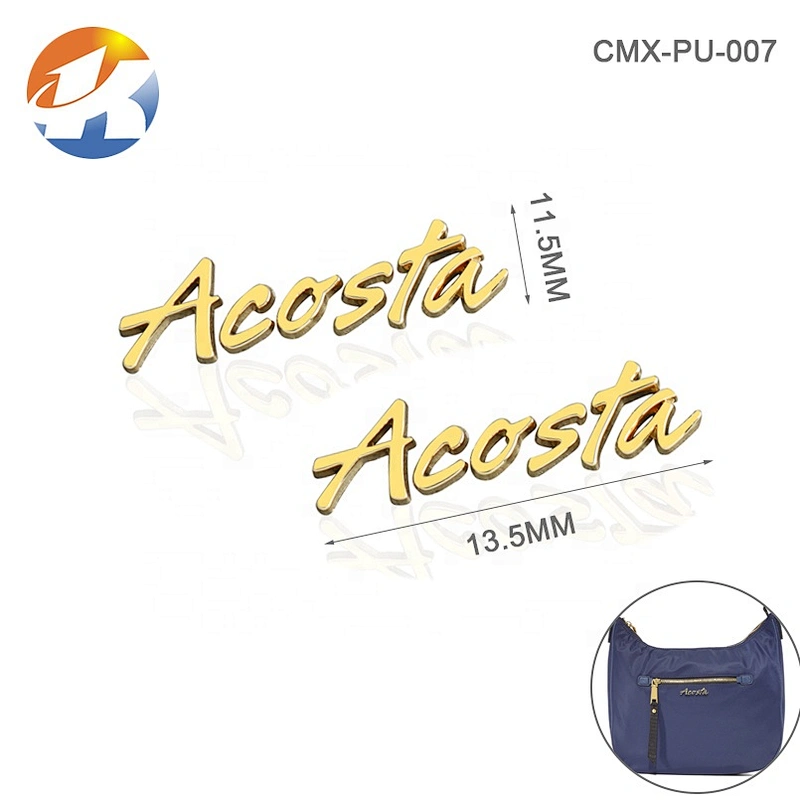 Handbag Custom Metal Letter Logo For Bags, Fashion Design Gold Plated Letters Metal Nameplate