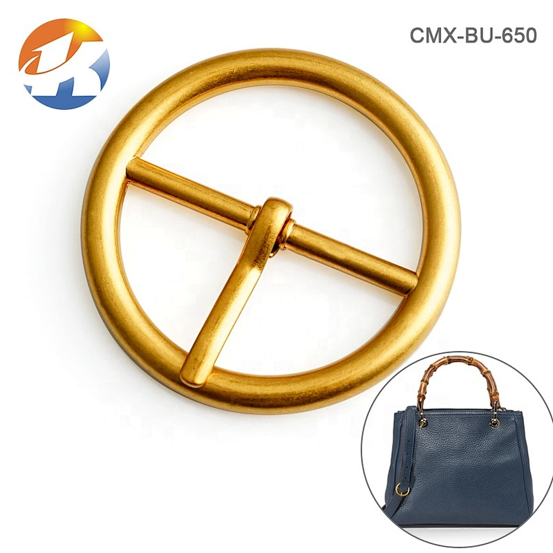 Fashion Designer Big 2 Inch Round Metal Pin Belt Buckle, Custom Circle Metal Pin Belt for Garment
