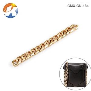 High End Handbag Hardware Fashion Flat Shape Iron Gold Chain